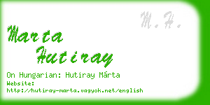 marta hutiray business card