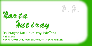 marta hutiray business card